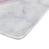 Planche À Découper Marbre rose géométrique élégant de blanc de (Coin)