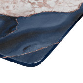 Planche À Découper Marbre Rose Gold et Agate Bleu Marine (Coin)