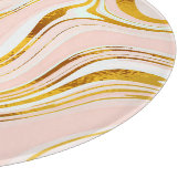 Planche À Découper Marbre rose or : Design luxueux. (Coin)