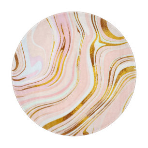 Planche À Découper Marbre rose or : Design luxueux.