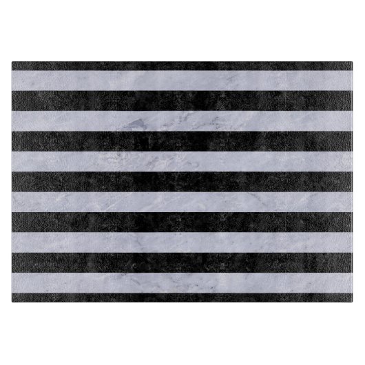 PLANCHE À DÉCOUPER MARBRE STRIPES2 NOIR ET MARBRE BLANC (Devant)