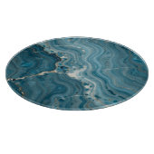 Planche À Découper Marbre Veine d'Or Agate Bleue (Coin)