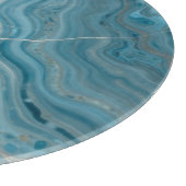 Planche À Découper Marbre Veine d'Or Agate Bleue (Coin)