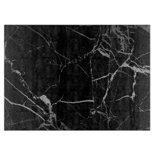 Planche À Découper Marbre veiné noir et argent (Devant)