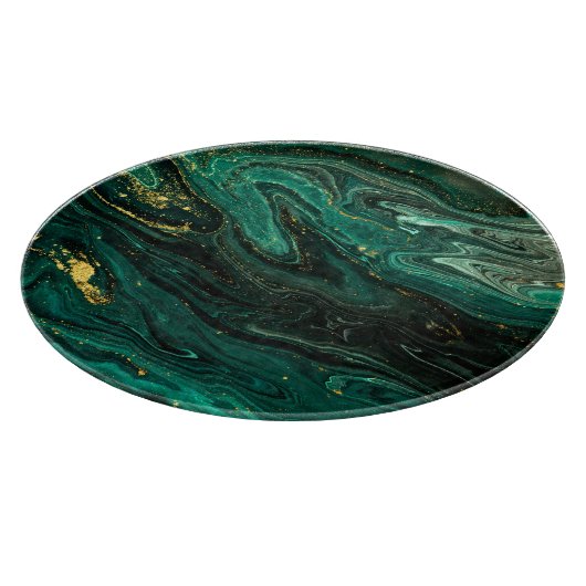 Planche À Découper Marbre vert : Abstrait Agate Ripple. (Coin)