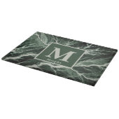 Planche À Découper Marbre vert de la forêt avec Monogramme des veines (Coin)