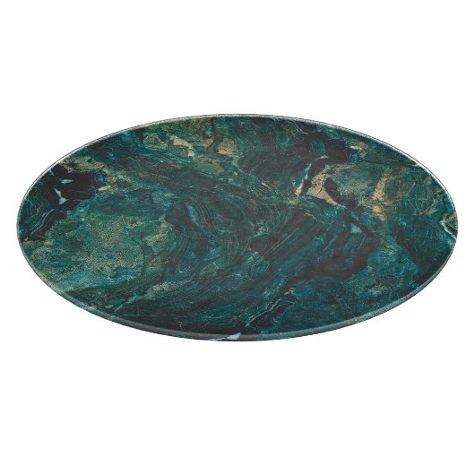 Planche À Découper Marbre vert foncé : texture luxueuse. (Coin)