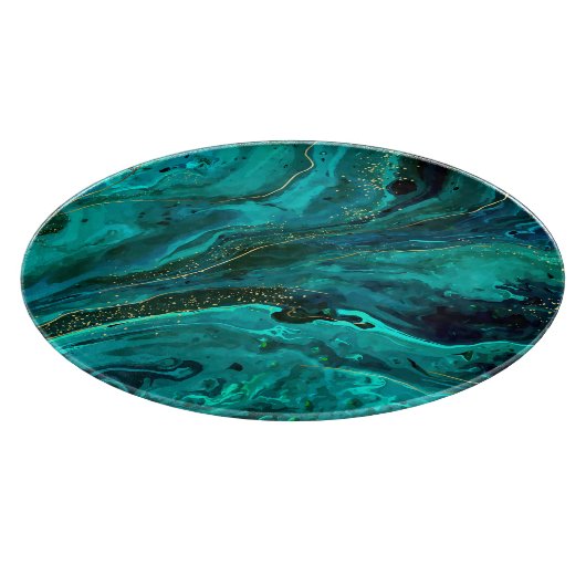 Planche À Découper Marbre vert & Or : Texture luxueuse (Coin)