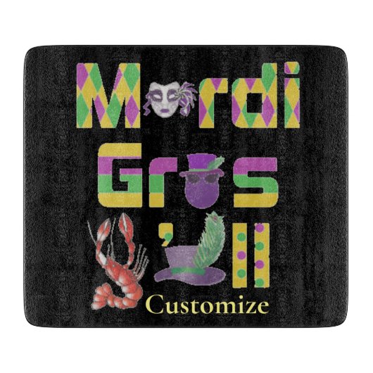 Planche À Découper Mardi Gras Y'all Thunder_Cove (Devant)