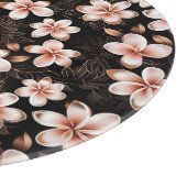 Planche À Découper Mariage Black Blush Rose Gold Floral (Coin)