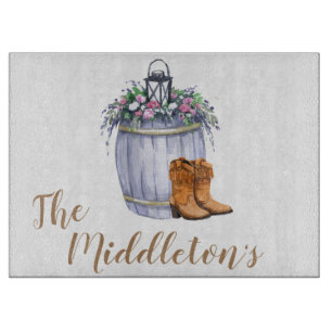 Planche À Découper Mariage campagnard d'été personnalisé pour la coup