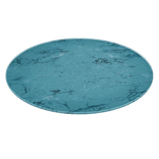 Planche À Découper Mariage chic bleu aqua marbré (Coin)