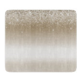 Planche À Découper Mariage Crème Doré Paillettes (Devant)