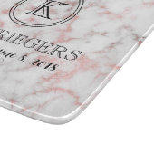 Planche À Découper Mariage de monogramme de marbre d'or de rose blanc (Coin)