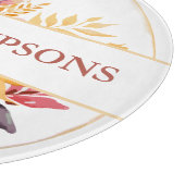 Planche À Découper Mariage de monogramme jaune botanique (Coin)