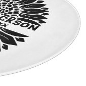 Planche À Découper Mariage de tournesol Nom et date personnalisés (Coin)