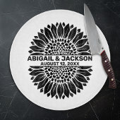 Planche À Découper Mariage de tournesol Nom et date personnalisés