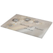 Planche À Découper Mariage du bouton Faux White Pearls and Diamonds (Coin)
