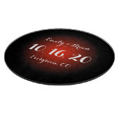 Planche À Découper Mariage en verre noir sur mesure (Coin)