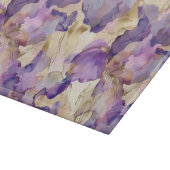 Planche À Découper Mariage Fleuris Iris Violet Or Romantique (Coin)