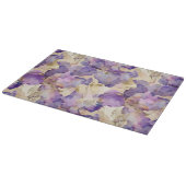 Planche À Découper Mariage Floral Iris Violet Or Romantique (Coin)