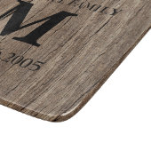 Planche À Découper Mariage monogramme faux bois famille initiale rust (Coin)
