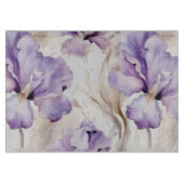 Planche À Découper Mariage Romantique Fleur d'Iris Crème Violette (Devant)
