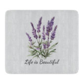 Planche À Découper Mariage Romantique Gris Fleur de Lavande (Devant)