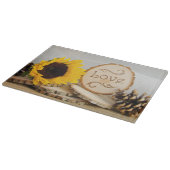 Planche À Découper Mariage rustique Tournesol (Coin)