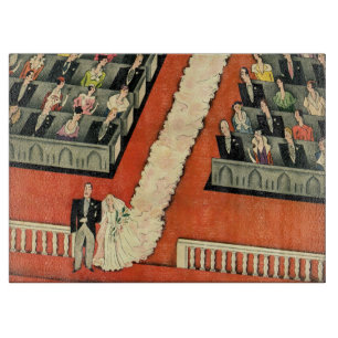 Planche À Découper Mariage Vintage, Jeunes Mariés Art Déco Mari et Fe