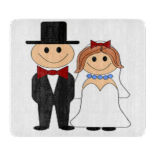 PLANCHE À DÉCOUPER MARIÉE ET MARIÉ