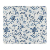 Planche À Découper Mariée Fleurie Bleue et Blanche (Devant)