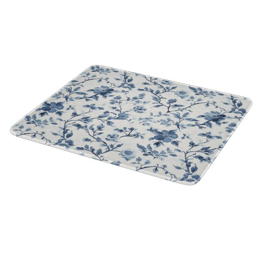 Planche À Découper Mariée Fleurie Bleue et Blanche (Coin)