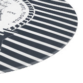 Planche À Découper Marine Bateau bleu Moderne Personnalisé (Coin)