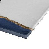 Planche À Découper Marine Blue Agate Parties scintillant Gold White N (Coin)
