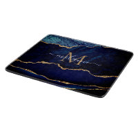 Marine Blue Marble Cutting Board Nom personnalisé