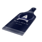 Planche À Découper Marine Nautique Bleu Voilier Côtier Monogramme (Coin)