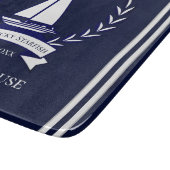 Planche À Découper Marine Nautique Bleu Voilier Côtier Monogramme C (Coin)