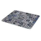 Planche À Découper Marocain carrelage noir, bleu, gris (Coin)