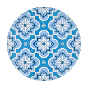 Planche À Découper Marocain en tuiles motif - Bleu et Blanc