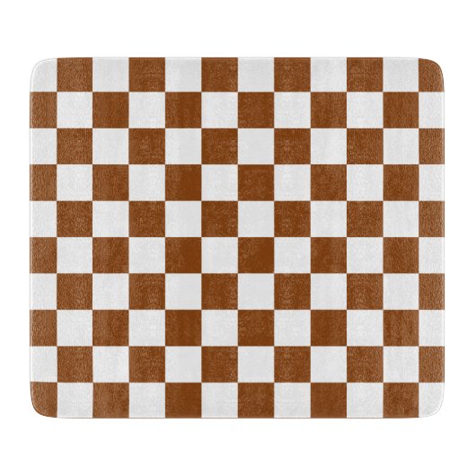 Planche À Découper Marron et Blanc à Damier (Devant)