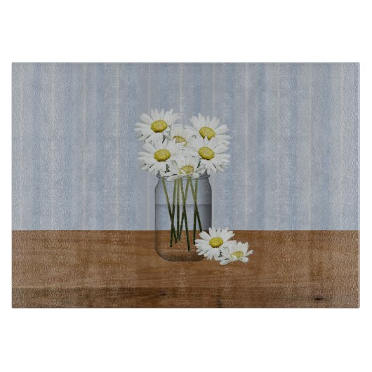 Planche À Découper Mason Jar De Daisies Cutboard (Devant)