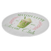 Planche À Découper Matcha Latte Social Club Glass Round Cutboard (Coin)