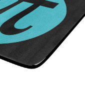 Planche À Découper Math geek symbole Pi, bleu sur noir (Coin)