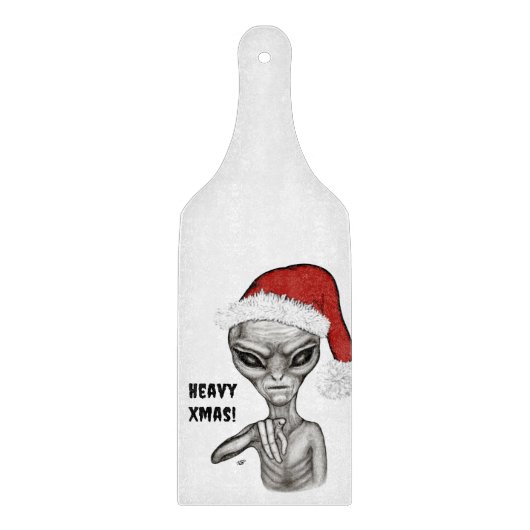 Planche À Découper Mauvais Alien, Lourds Noël ! (Devant)