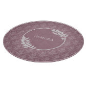 Planche À Découper Mauve Elegant Damask Personnalisé Cutboard (Coin)