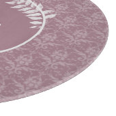 Planche À Découper Mauve Elegant Damask Personnalisé Cutboard (Coin)