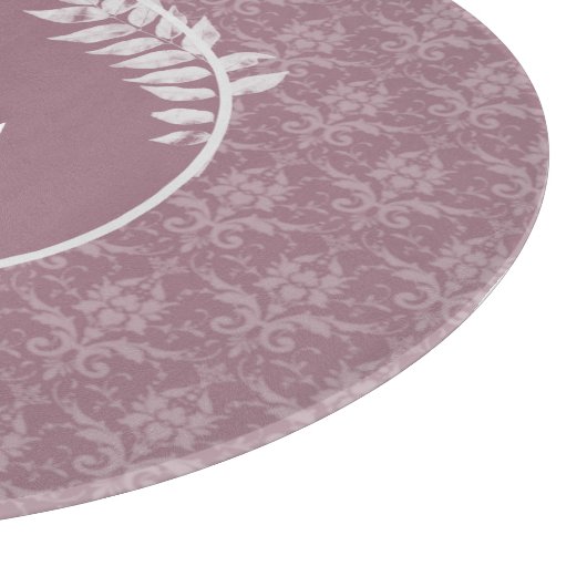 Planche À Découper Mauve Elegant Damask Personnalisé Cutboard (Coin)