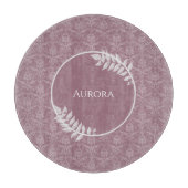 Planche À Découper Mauve Elegant Damask Personnalisé Cutboard (Devant)