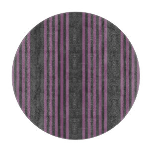 Planche À Découper Mauve violet et charbon de bois cinq bandes motif